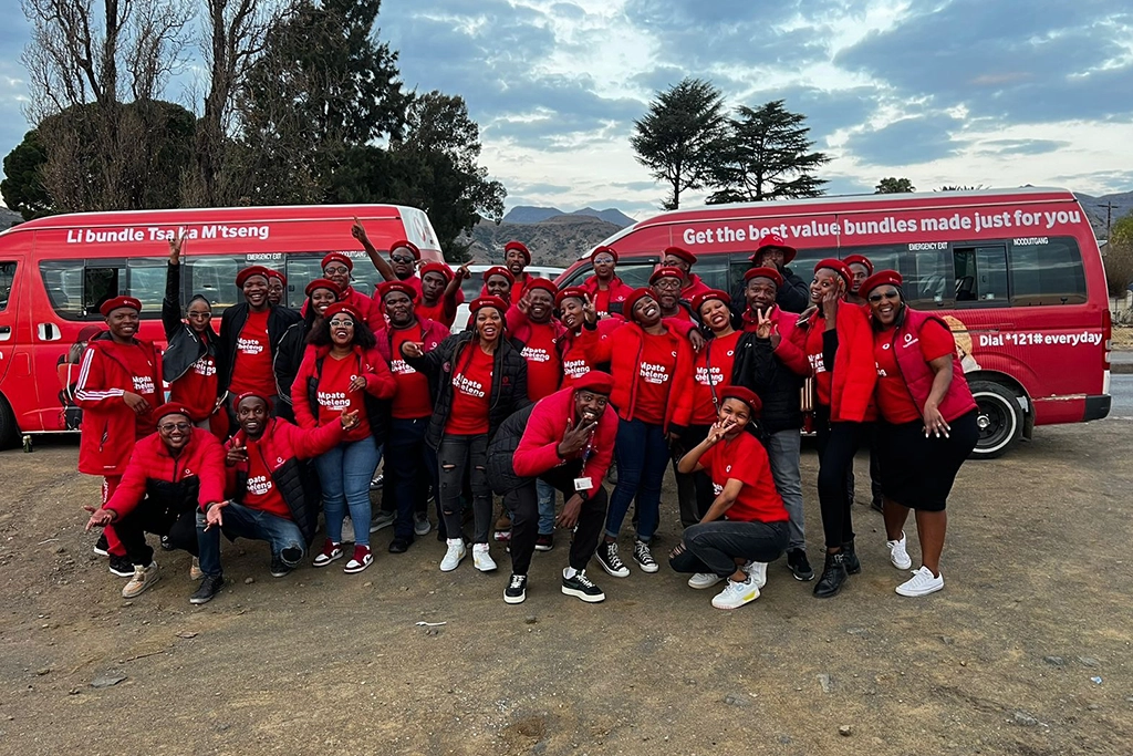 Vodacom staff engaging with each other and mingling during the Market Storm.​​