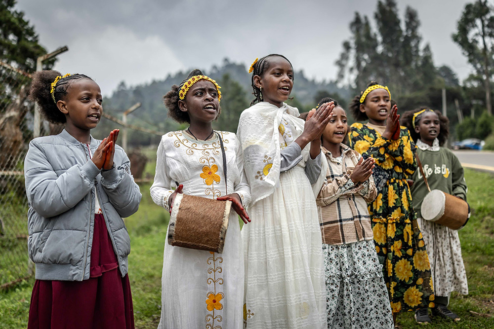 Enkutatash celebration with adey abeba flowers